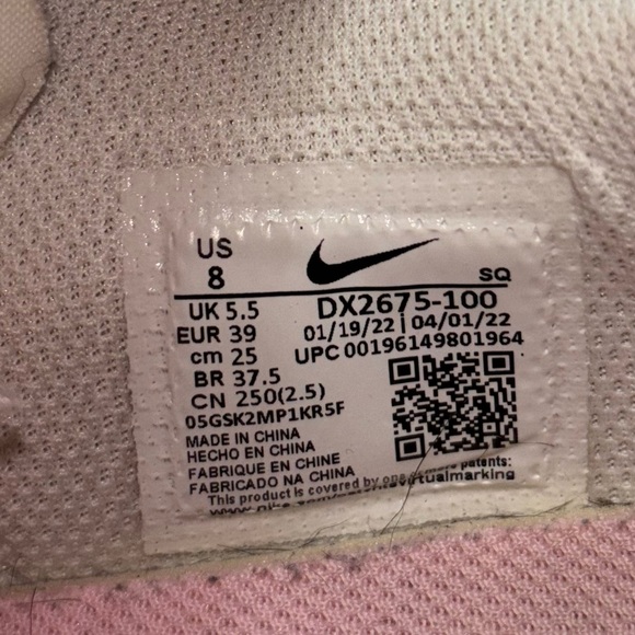 Nike Air Force 1 Fontanka "Summit White/Hyper Pink" sneakers women’s size 8 - Picture 10 of 10